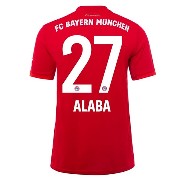 Camiseta Bayern Munich NO.27 Alaba Primera equipación 2019-2020 Rojo